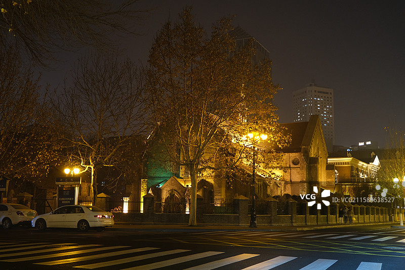 天津滨江道街景与城市风光图片素材