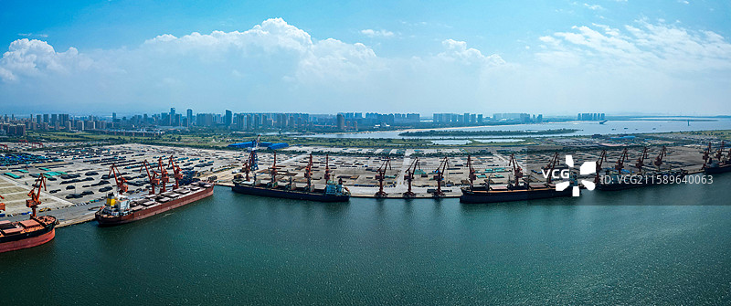 营口市 鲅鱼圈区 辽东湾 月亮湖 港口 航拍图片素材