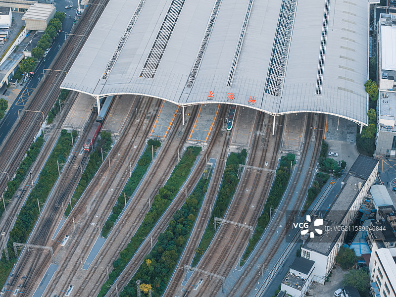 航拍上海火车站图片素材