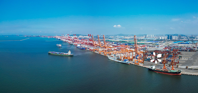 营口市 鲅鱼圈区 辽东湾 月亮湖 港口 航拍图片素材