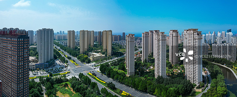 营口市 鲅鱼圈区 辽东湾 月亮湖 港口 航拍图片素材