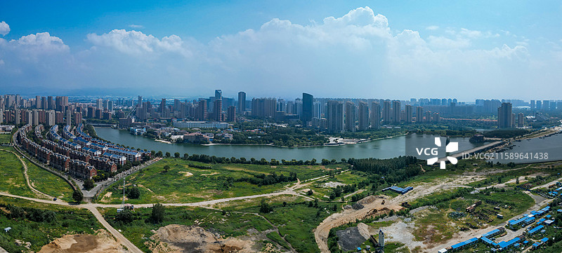 营口市 鲅鱼圈区 辽东湾 月亮湖 港口 航拍图片素材