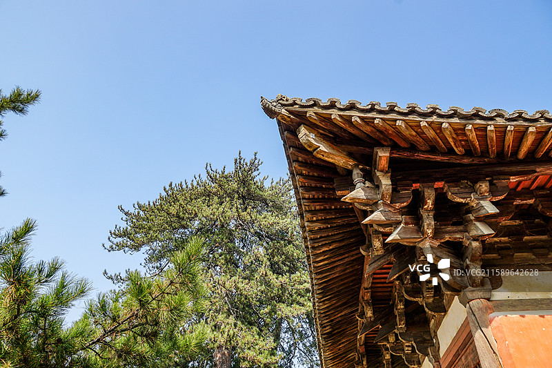 山西省忻州市五台县佛光寺正殿东大殿图片素材