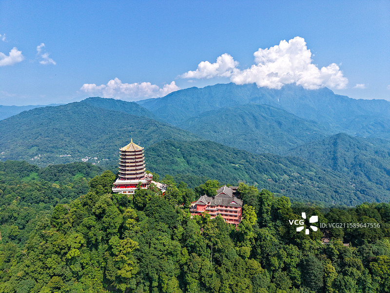 四川省青城山老君阁夏季风光图片素材