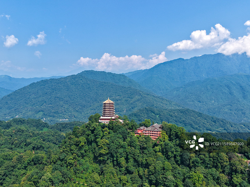 四川省青城山老君阁夏季风光图片素材