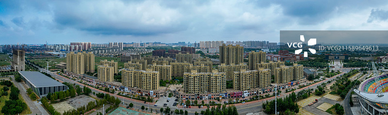 营口市 西市区 明湖广场 奥体中心 航拍图片素材