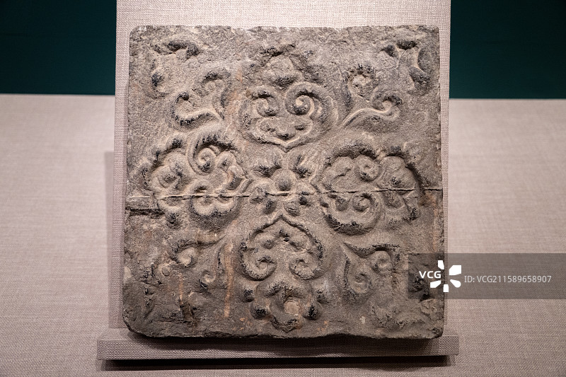 敦煌文化艺术大展 敦煌研究院 莲花纹砖 古代砖雕图片素材