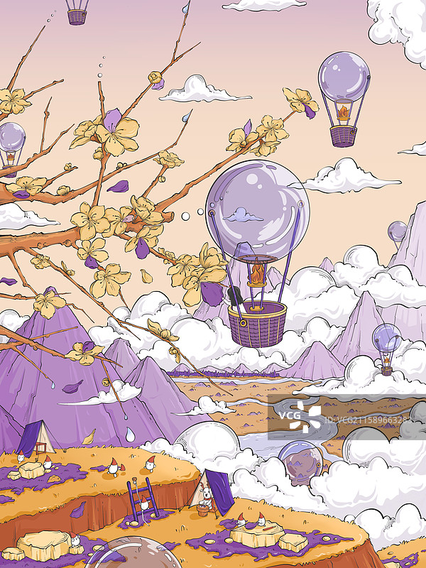 平行世界的插画图片素材