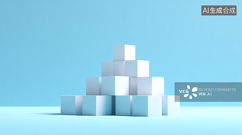 【AI数字艺术】白色体块图片素材