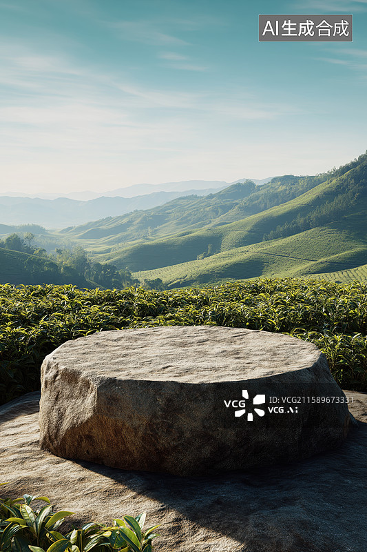 【AI数字艺术】产品展台和自然植物图片素材