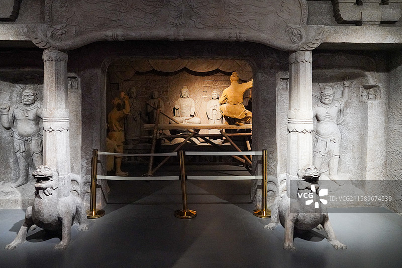 河北省 邯郸市 临漳县 邺城考古博物馆 石窟图片素材