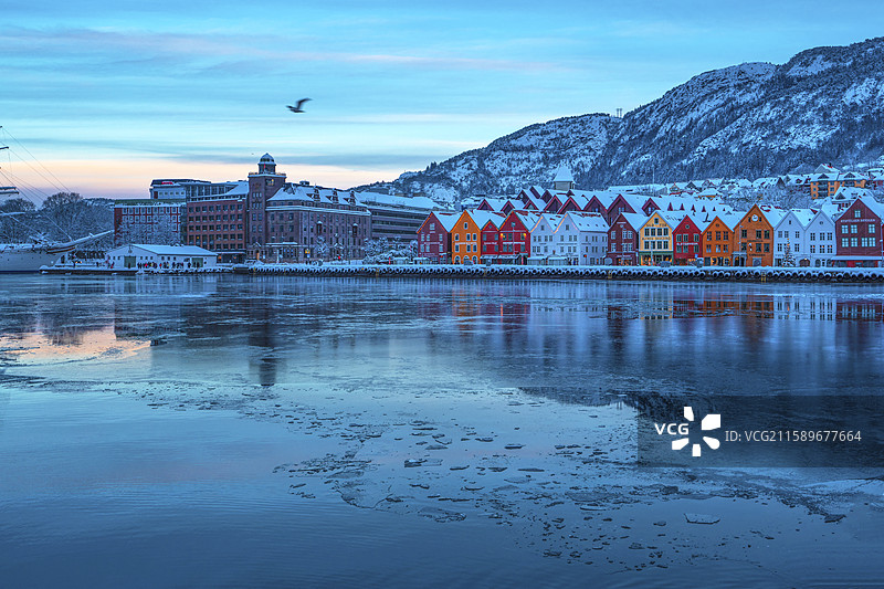 挪威卑尔根冬季风光图片素材