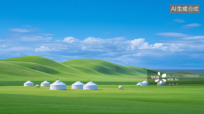 【AI数字艺术】草原风情AI背景图片素材