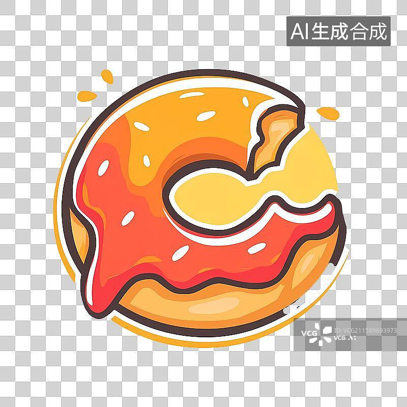 【AI数字艺术】黄色主题甜甜圈透明免扣元素图片素材