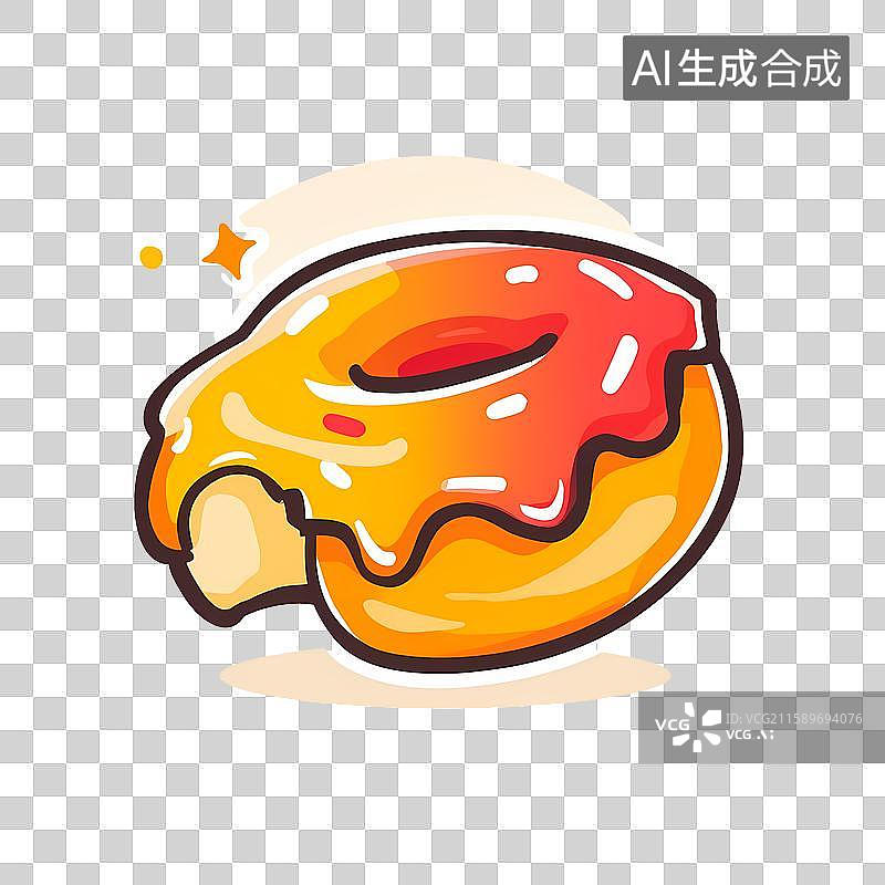 【AI数字艺术】黄色主题甜甜圈透明免扣元素图片素材