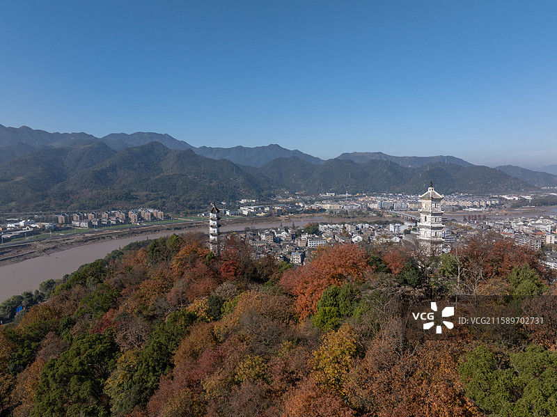台州临海巾山塔群图片素材