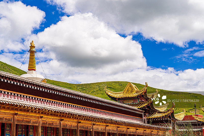 四川省阿坝州黄河九曲第一湾景区索格藏寺图片素材