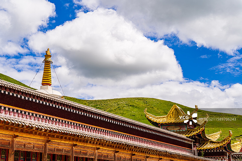 四川省阿坝州黄河九曲第一湾景区索格藏寺图片素材