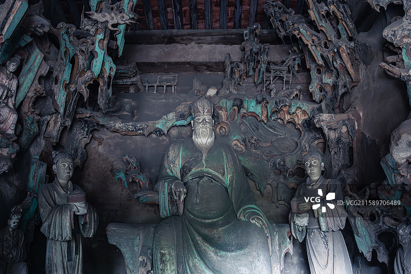 双林寺彩塑 土地公图片素材