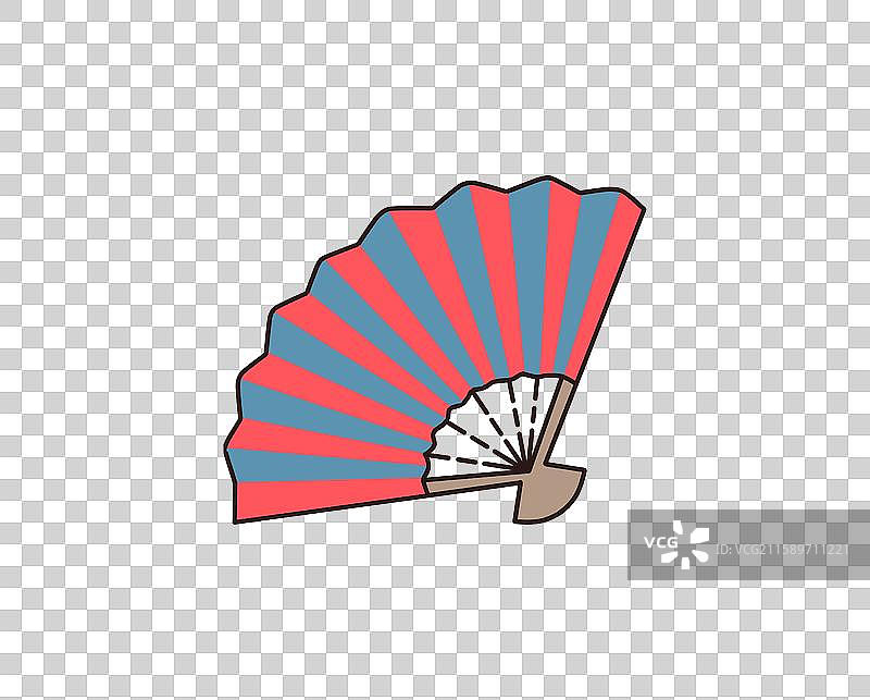 红蓝折扇图片素材
