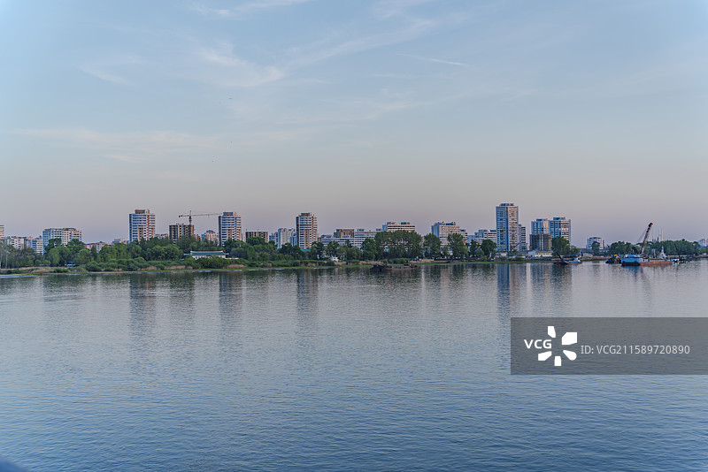 朝鲜新义州景象图片素材