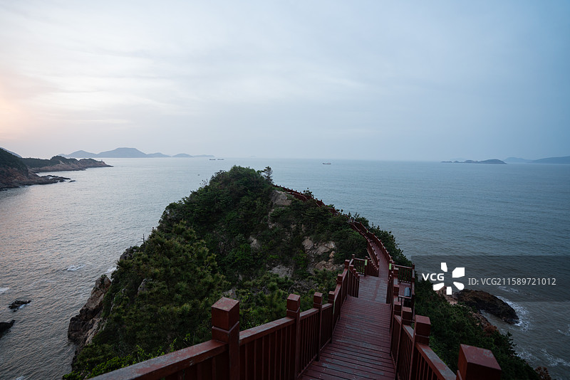 温岭滨海绿道日出照片 山海公路朝霞风光摄影图片素材