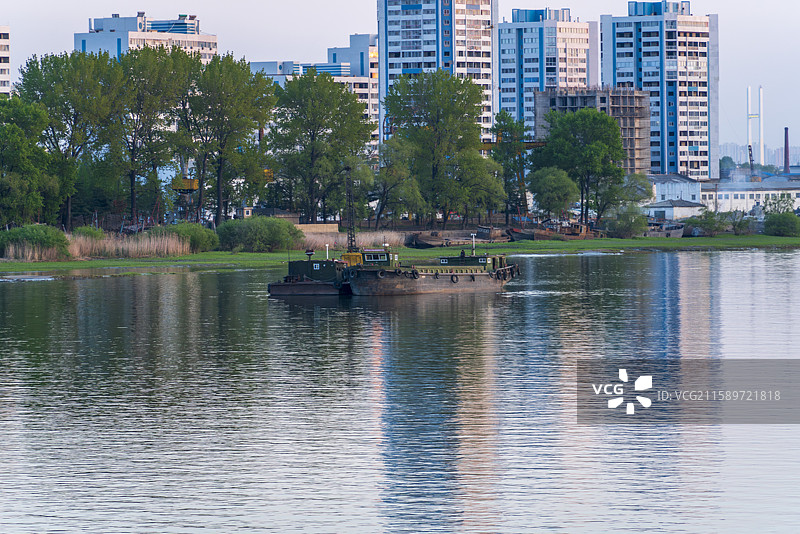 朝鲜新义州景象图片素材