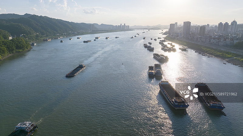 梧州西江桥梁河流城市风光图片素材