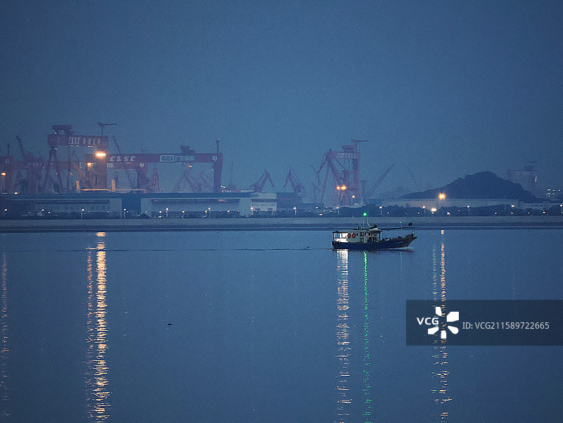 广州南沙区狮子洋海景图片素材