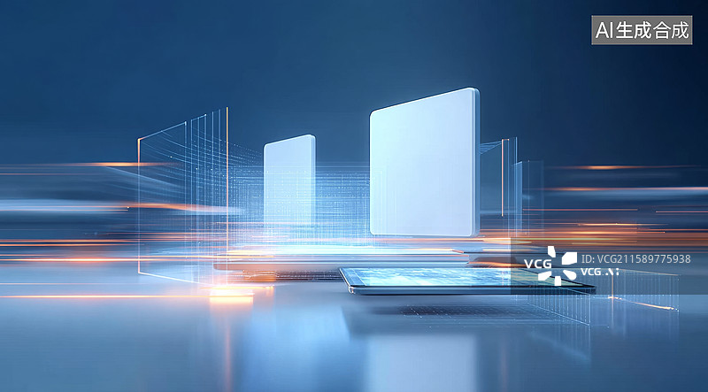 【AI数字艺术】未来科技设备展示图片素材