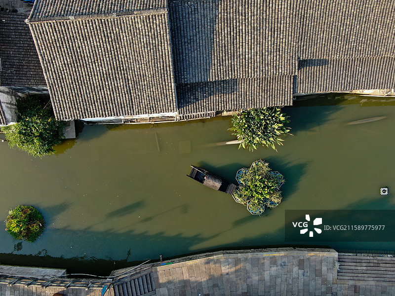 杭州西兴古镇航拍图片素材