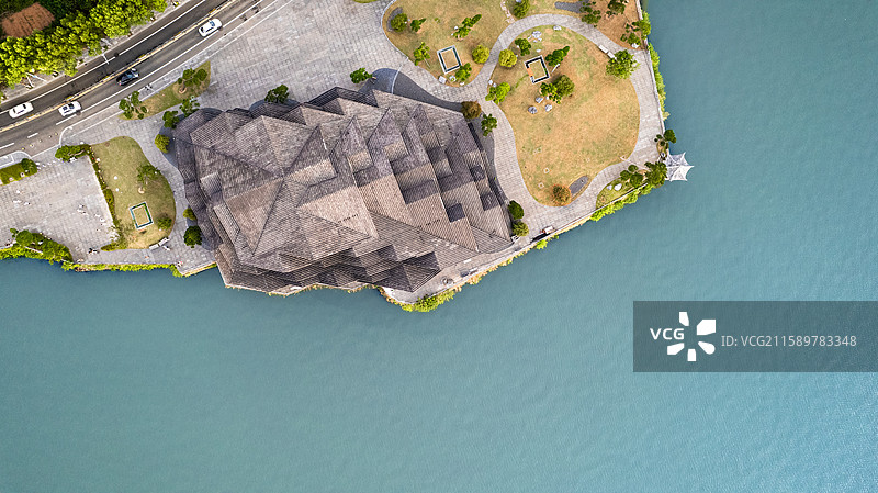 航拍 宁波 东钱湖图片素材