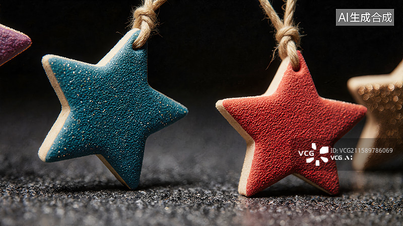 【AI数字艺术】星形挂饰展示图片素材