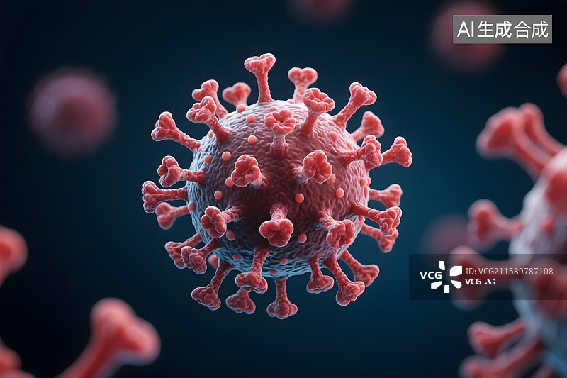 【AI数字艺术】冠状病毒的微观世界图片素材