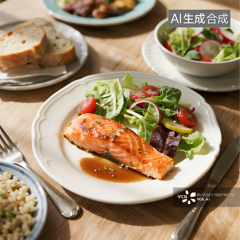 【AI数字艺术】健康美食盛宴：味蕾与视觉的双重享受图片素材