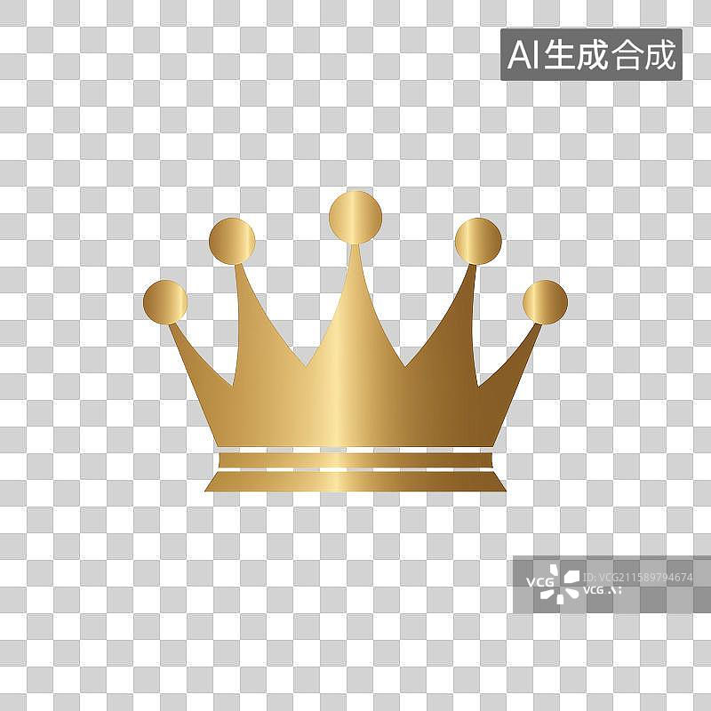 【AI数字艺术】一个金皇冠抽象插画素材图片素材