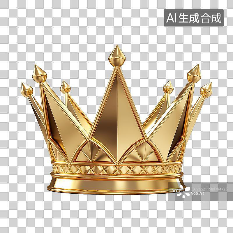 【AI数字艺术】一个金皇冠抽象插画素材图片素材