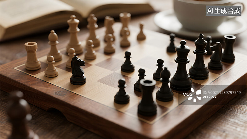 【AI数字艺术】国际跳棋：策略与沉思图片素材