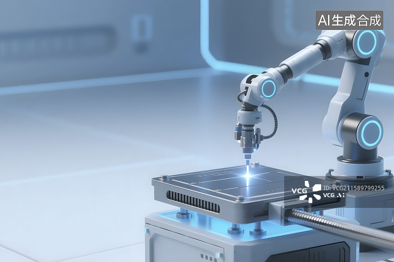 【AI数字艺术】机械臂激光焊接图片素材