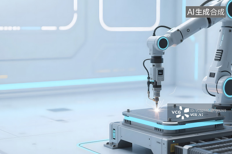 【AI数字艺术】机械臂激光焊接图片素材