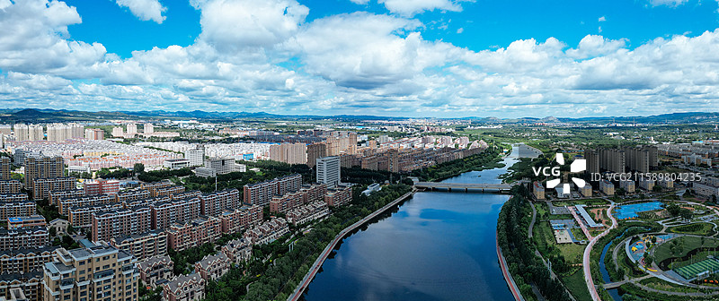 阜新市 细河区 人民公园 太平区 航拍 城市图片素材