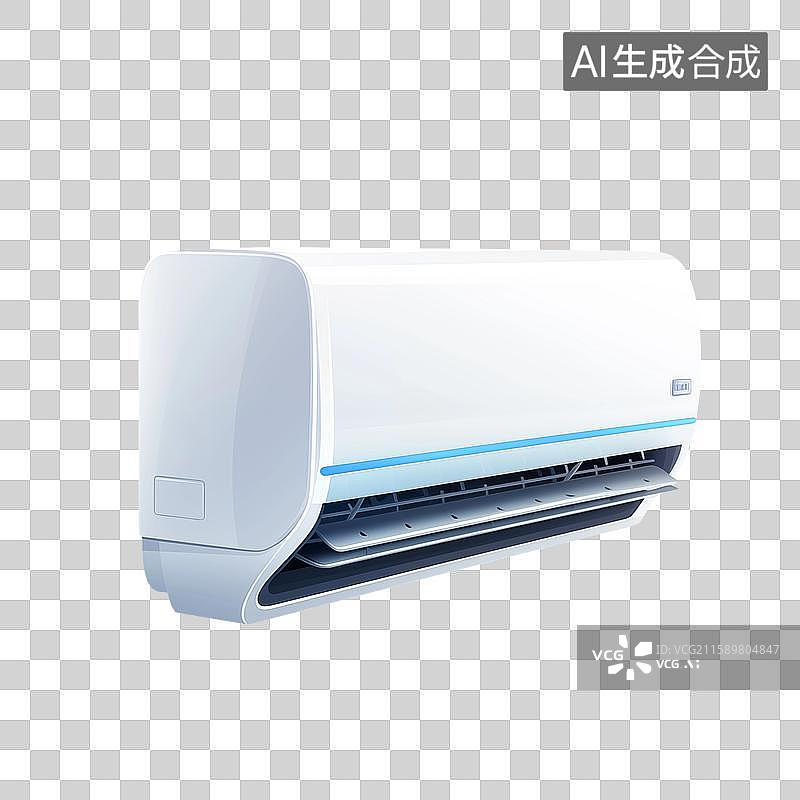 【AI数字艺术】一个夏日室内空调插画背景图片素材