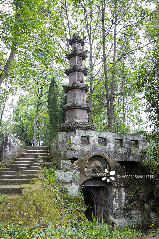 重庆涞滩镇二佛寺清代舍利塔图片素材