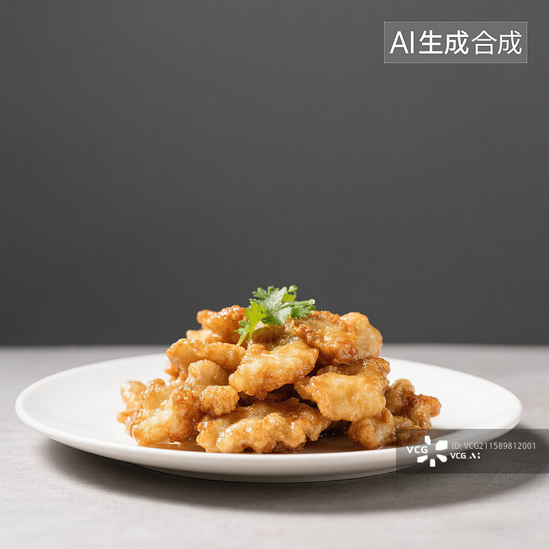 【AI数字艺术】中餐美食锅包肉溜肉段糖醋里脊家常菜小炒肉年夜饭团圆饭餐厅外卖菜单写实摄影简约干净清新高级感广告背景图片素材