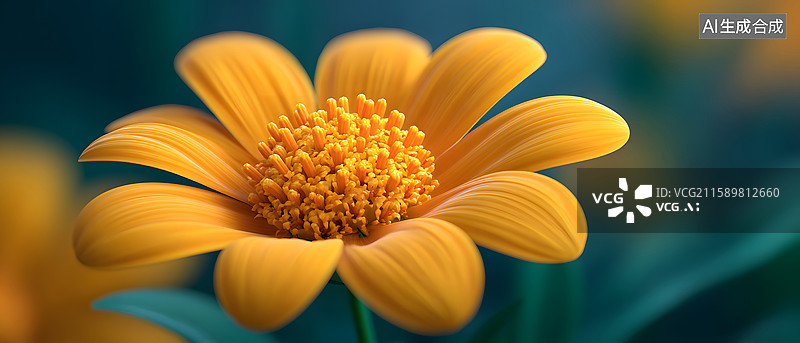 【AI数字艺术】山金车花卉在春日花园中盛开图片素材