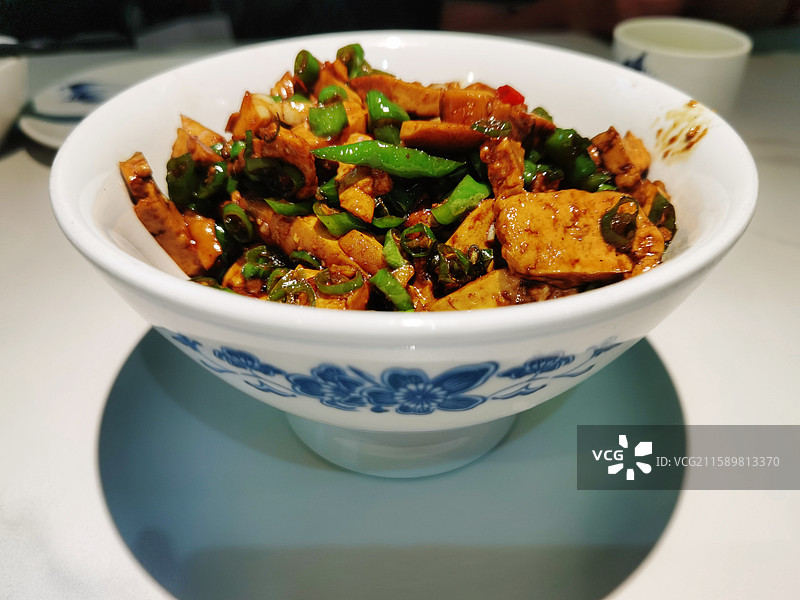 青椒炒香干图片素材