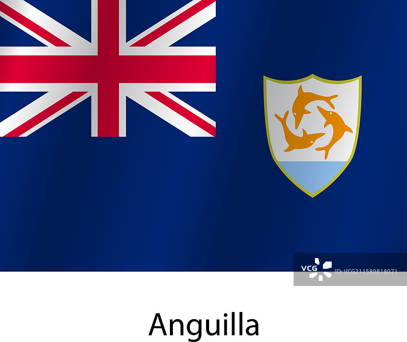 安圭拉国旗在白色背景上图片素材