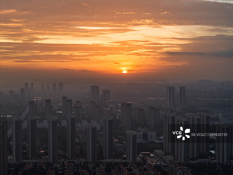 广西北海银海区日出图片素材