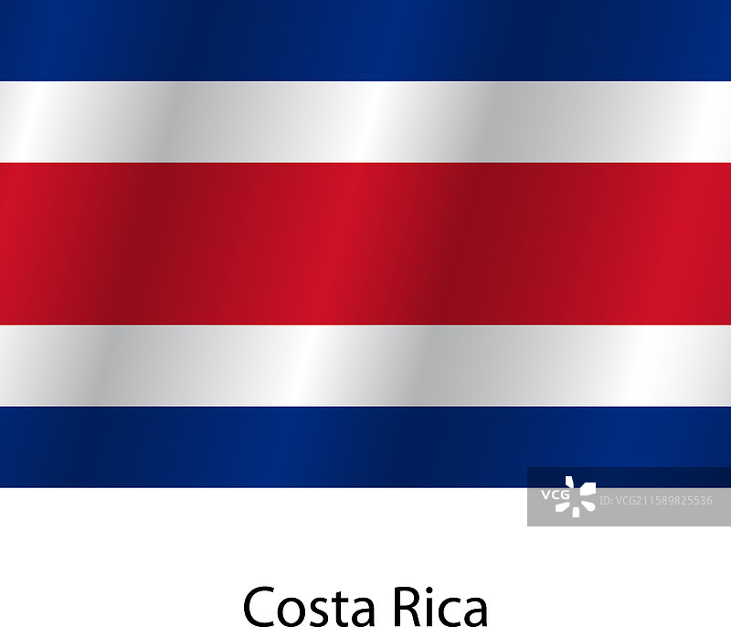 白色背景上的哥斯达黎加国旗图片素材