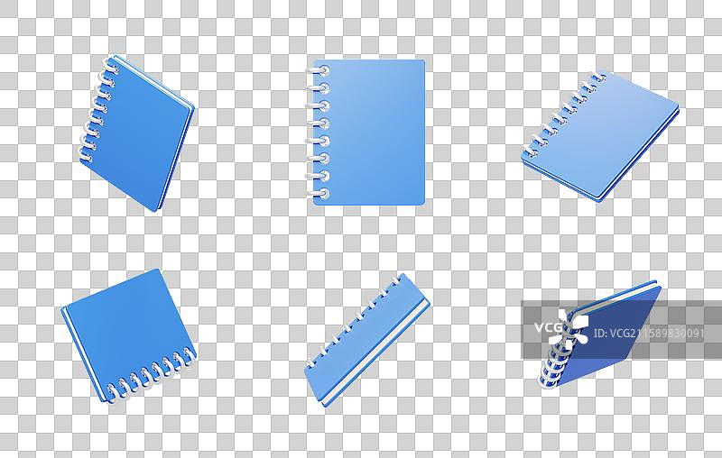 免抠办公学习学生听课笔记本3D图片素材